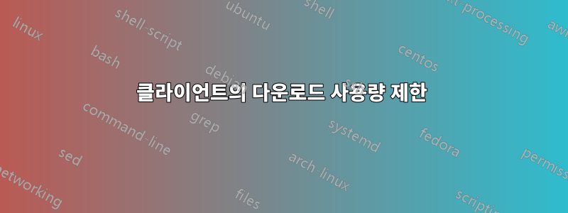 클라이언트의 다운로드 사용량 제한