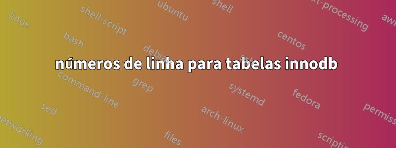 números de linha para tabelas innodb