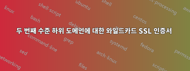 두 번째 수준 하위 도메인에 대한 와일드카드 SSL 인증서