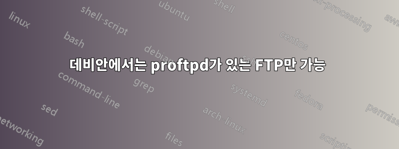 데비안에서는 proftpd가 있는 FTP만 가능