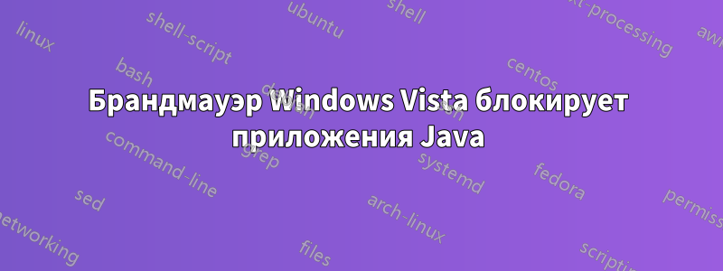 Брандмауэр Windows Vista блокирует приложения Java