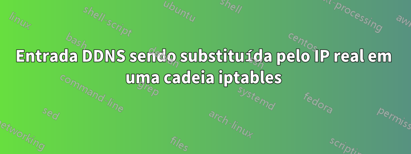 Entrada DDNS sendo substituída pelo IP real em uma cadeia iptables