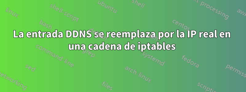 La entrada DDNS se reemplaza por la IP real en una cadena de iptables