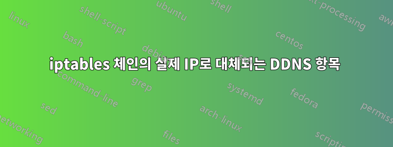 iptables 체인의 실제 IP로 대체되는 DDNS 항목