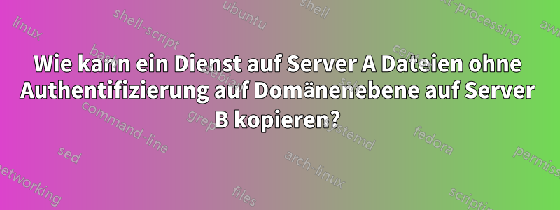 Wie kann ein Dienst auf Server A Dateien ohne Authentifizierung auf Domänenebene auf Server B kopieren?