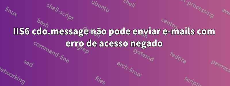 IIS6 cdo.message não pode enviar e-mails com erro de acesso negado