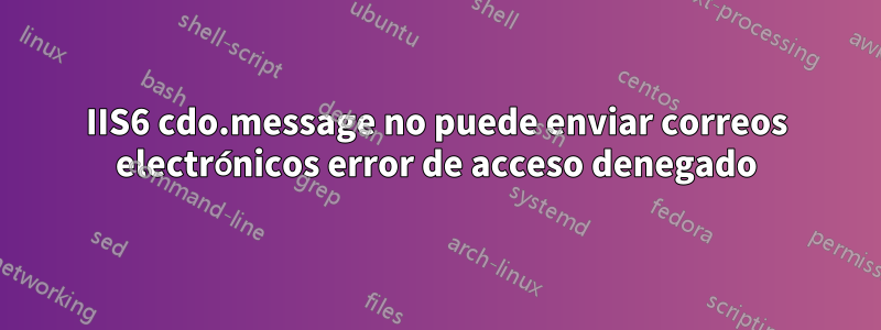 IIS6 cdo.message no puede enviar correos electrónicos error de acceso denegado