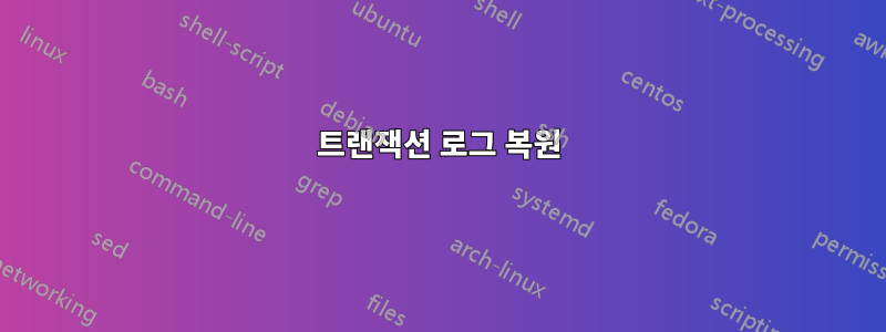 트랜잭션 로그 복원