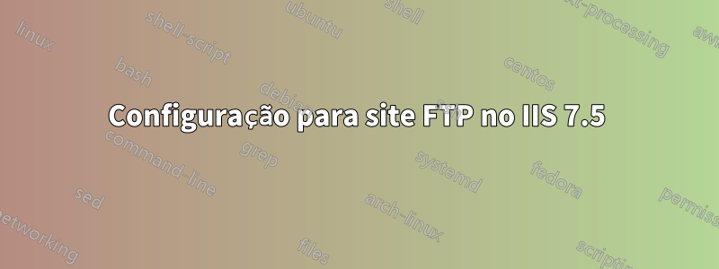Configuração para site FTP no IIS 7.5