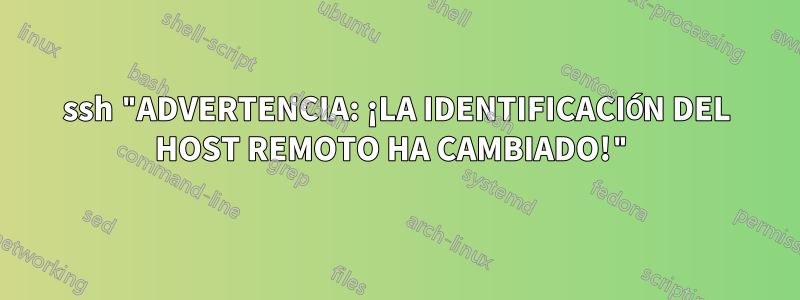ssh "ADVERTENCIA: ¡LA IDENTIFICACIÓN DEL HOST REMOTO HA CAMBIADO!"