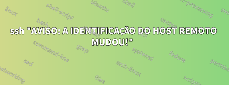 ssh "AVISO: A IDENTIFICAÇÃO DO HOST REMOTO MUDOU!"