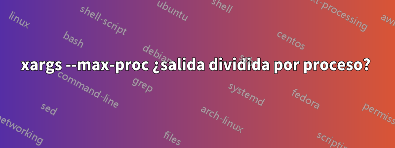 xargs --max-proc ¿salida dividida por proceso?