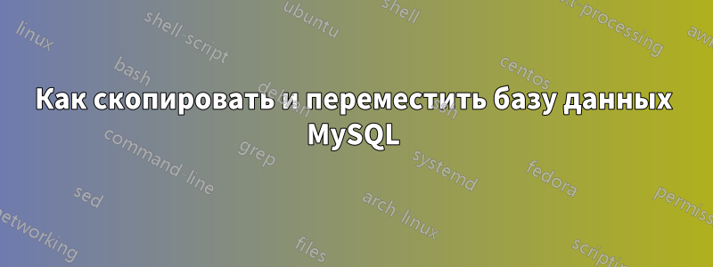 Как скопировать и переместить базу данных MySQL
