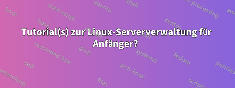 Tutorial(s) zur Linux-Serververwaltung für Anfänger? 