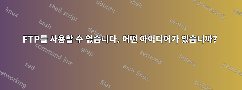 FTP를 사용할 수 없습니다. 어떤 아이디어가 있습니까?