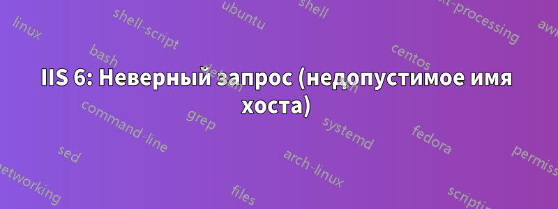 IIS 6: Неверный запрос (недопустимое имя хоста)