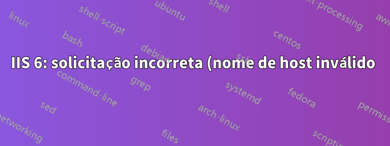IIS 6: solicitação incorreta (nome de host inválido)