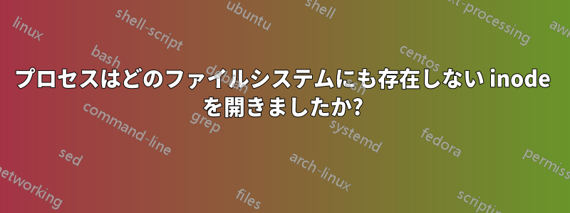 プロセスはどのファイルシステムにも存在しない inode を開きましたか?