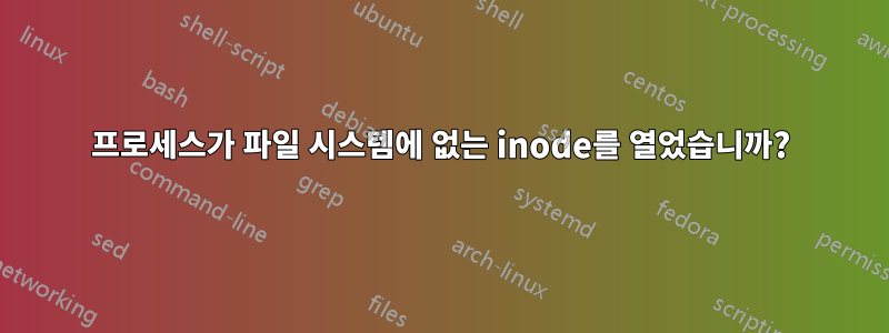 프로세스가 파일 시스템에 없는 inode를 열었습니까?