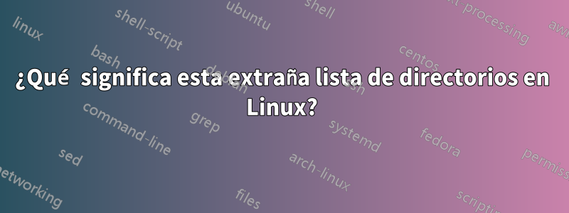 ¿Qué significa esta extraña lista de directorios en Linux?