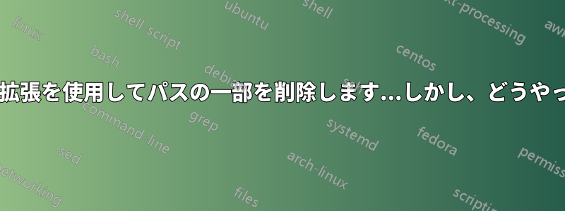 パラメータ拡張を使用してパスの一部を削除します...しかし、どうやってですか?