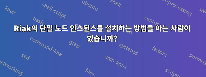 Riak의 단일 노드 인스턴스를 설치하는 방법을 아는 사람이 있습니까?