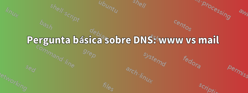 Pergunta básica sobre DNS: www vs mail