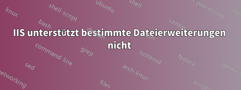 IIS unterstützt bestimmte Dateierweiterungen nicht