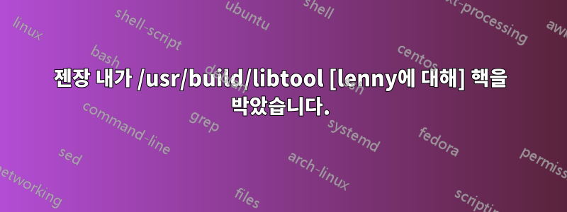 젠장 내가 /usr/build/libtool [lenny에 대해] 핵을 박았습니다.