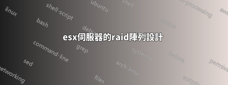 esx伺服器的raid陣列設計