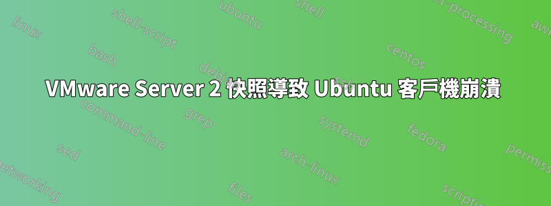 VMware Server 2 快照導致 Ubuntu 客戶機崩潰