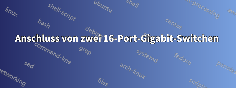 Anschluss von zwei 16-Port-Gigabit-Switchen