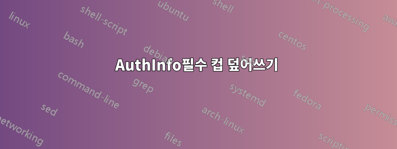 AuthInfo필수 컵 덮어쓰기