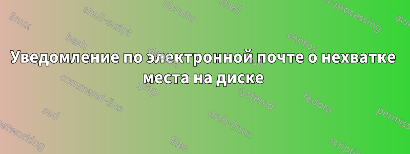 Уведомление по электронной почте о нехватке места на диске