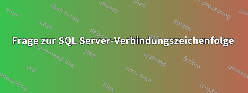 Frage zur SQL Server-Verbindungszeichenfolge