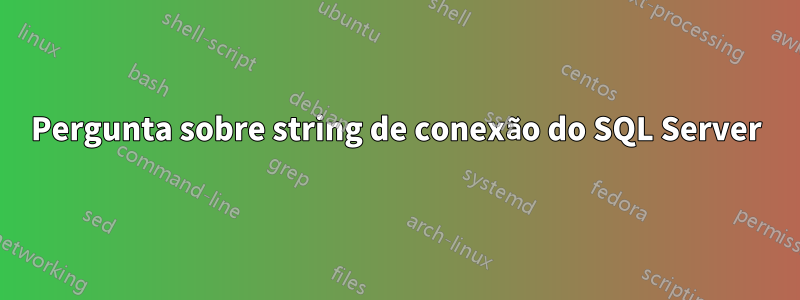 Pergunta sobre string de conexão do SQL Server