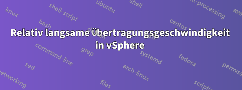 Relativ langsame Übertragungsgeschwindigkeit in vSphere