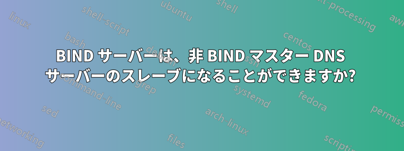 BIND サーバーは、非 BIND マスター DNS サーバーのスレーブになることができますか?