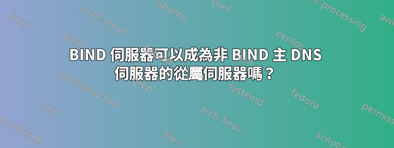 BIND 伺服器可以成為非 BIND 主 DNS 伺服器的從屬伺服器嗎？