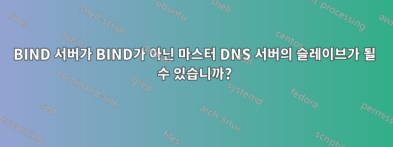 BIND 서버가 BIND가 아닌 마스터 DNS 서버의 슬레이브가 될 수 있습니까?