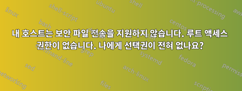 내 호스트는 보안 파일 전송을 지원하지 않습니다. 루트 액세스 권한이 없습니다. 나에게 선택권이 전혀 없나요?