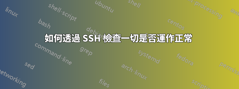 如何透過 SSH 檢查一切是否運作正常