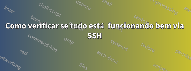 Como verificar se tudo está funcionando bem via SSH