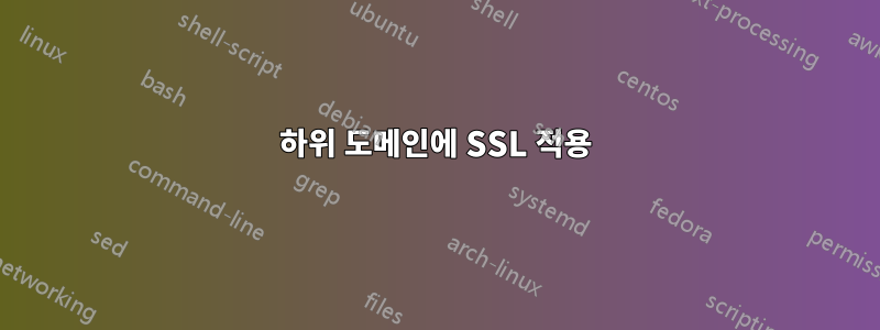 하위 도메인에 SSL 적용