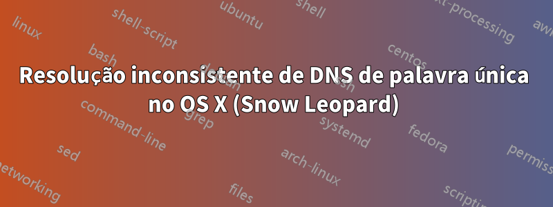 Resolução inconsistente de DNS de palavra única no OS X (Snow Leopard)