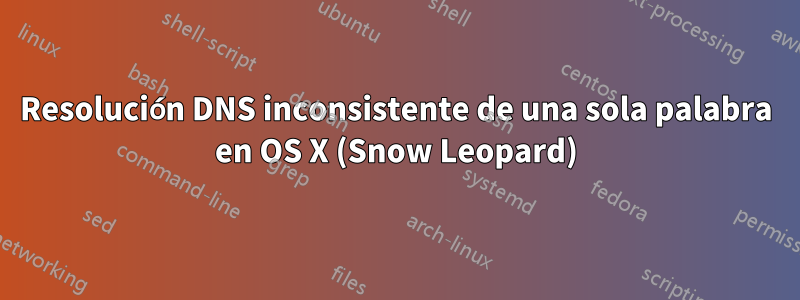 Resolución DNS inconsistente de una sola palabra en OS X (Snow Leopard)