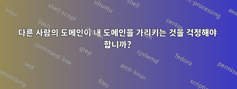 다른 사람의 도메인이 내 도메인을 가리키는 것을 걱정해야 합니까?