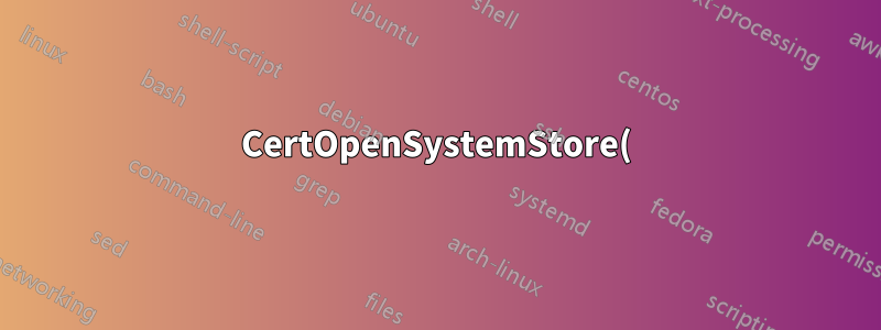 CertOpenSystemStore()에 대한 IUSR에 대한 권한