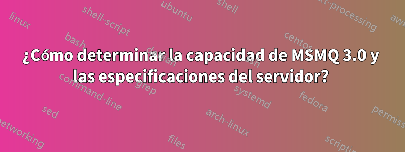 ¿Cómo determinar la capacidad de MSMQ 3.0 y las especificaciones del servidor?