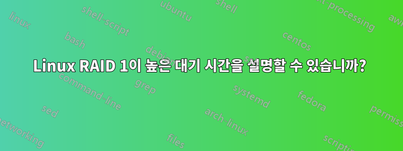 Linux RAID 1이 높은 대기 시간을 설명할 수 있습니까?